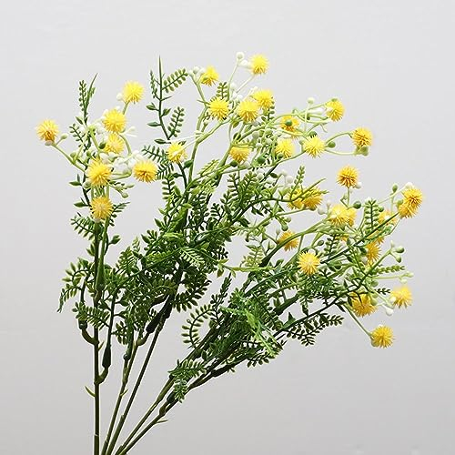 PEKNUX 5 Pcs Künstliche Blumen Simulationspflanze Heimdekoration Kleine Seeigel-Eukalyptus-Blattbündel-Simulation Grüne Pflanzenwand