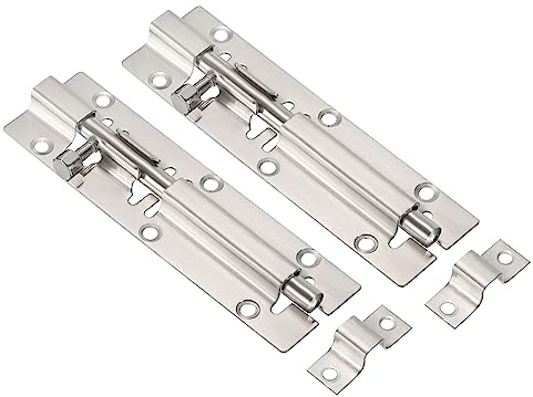 PATIKIL Tür Trommel Riegel Schloss 5 2 Pack Edelstahl Sicherheit Riegel Schieben Riegel Schloss Sperre für Tor Tür Fenster