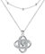 J.MUEN Damen Halskette Silber 925 - Kleeblattanhänger Glücksbringer Zirkonia Kette Geschenk für Sie Frau Freundin Mama Valentinstag Weihnachten Muttertags