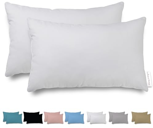 Veluna Home Kissenbezug 50x70cm - 100% Baumwolle(2er-Set) - Weiß - Dicht gewebt mit 57 Fäden/cm² - Kopfkissenbezug - Oeko Tex Zertifiziert - Renforcé Kissenhülle für Kissen mit Reißverschluss