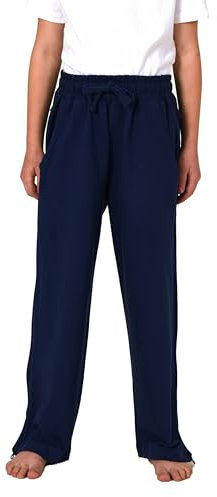 Normann Care Kinder Unisex Funktions Rehahose mit seitlichen Reißverschluß Jogginghose, Farbe:Marine, Größe:176