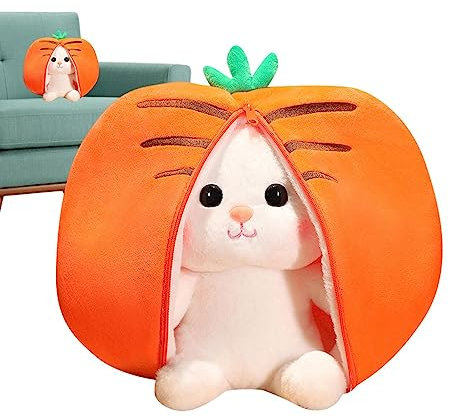 Zasdvn Peluche de Conejito de Peluche - Cojín de Felpa de Zanahoria Tostada de Girasol | Juguete de Peluche portátil Peluche de Peluche para dormitorios de niños, Adornos de Salas de Juegos