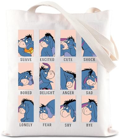 FOTAP Cartoon-Don-key Mode Merch Don-keyTote Bag Don-key Emotion-Handtasche Magisches Kingd*m Geschenk Urlaub Reise Geschenk Don-key Liebhaber Geschenke (EEY Mode T)