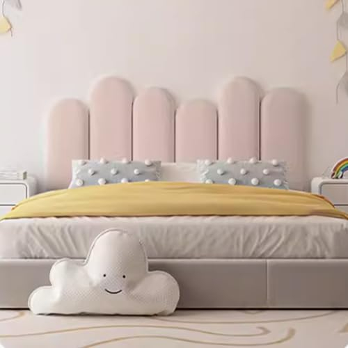 Wandpaneele Gepolstert, Ovales Wandpaneele Kinderzimmer, Schlafzimmer Wohnzimmer Bett Lendekissen, Kopfteil Wandpolster Einfach zu Säubern (Color : Pink, Größe : 40CM_180CM)