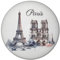 Wahrzeichen Paris Magnet rund Eiffelturm Louvre Notre-Dame - Erinnerung an Paris mit Magnet Sacre Coeur Triumphbogen Montmartre Pantheon
