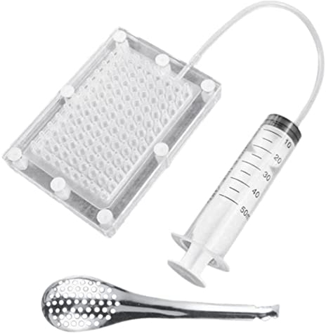 Kit de gastronomie moléculaire, gastronomie moléculaire professionnelle Caviar Maker Gourmet Dispensateur Caviar Filtre Sphérification Propulseur avec tube et outils de cuillère, gastronomie molécula