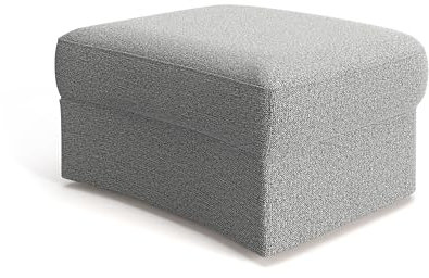 Cavadore Hocker Jawa / Bodennaher Polsterhocker in Nierenform / Ideal als Fußhocker oder Sitzgelegenheit / Passend zur Garnitur Jawa / 84 x 43 x 70 / Chenille, Grau
