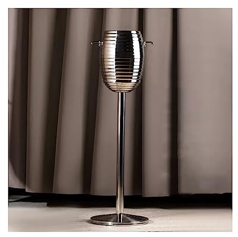 Cubitera/Enfriador Cubitera de champán con soporte, Cubitera de vino con soporte de acero inoxidable 5L Cubitera de hielo de pie for Party Bar Ktv Wedding Club BBQ Home (Plata) Cubiteras Botellas