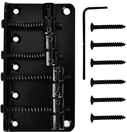 Ponte per basso, ponte per basso professionale a quattro corde in metallo Ponte per basso a 4 corde per basso elettrico a 4 corde Jazz Bass Precision Bass﻿ (Nero)