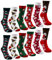 YILANJIN Weihnachtssocken,6 Paare Weihnachten Baumwolle Socken,Weihnachts socken Geschenkbox,Cartoon Weihnachtsmuster weihnachtssocken Set,Warme Socken Geschenkbox,Kuschelsocken Weihnachten lustige