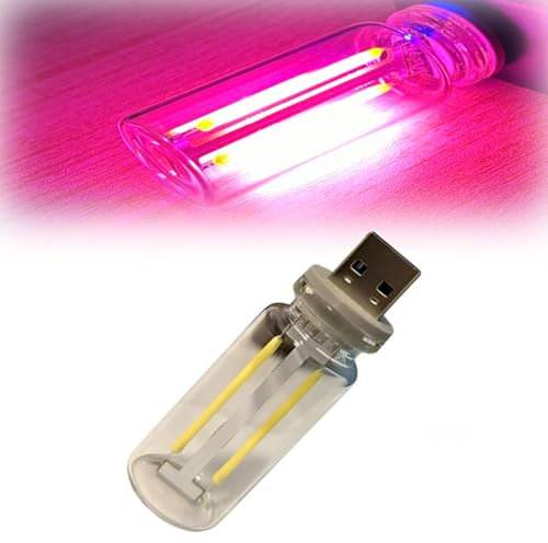 Illuminajdm Retro-Inspired Interior Mood Lamps, USB Touch Night Light, Retro-inspirierte Innenraum-Stimmungslampen, USB Auto Led Innenbeleuchtung, Plug-in USB Automotive Interface Nachtlampen (Rosa)