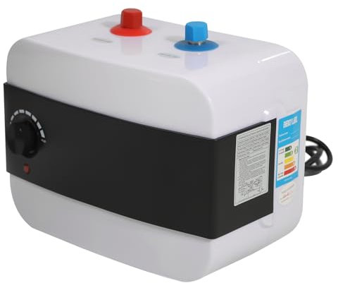 Chauffe-eau électrique 6 L 220 V peut être monté au mur ou au sol pour camping-car, cuisine, chariot de cuisine (blanc)