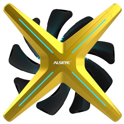 ALSEYE X12 Case Fan ARGB PWM Computer Air Cooling Fan - High Performance Silent Operation 120mm RGB CPU Cooling (Yellow, Reverse Blade)