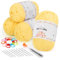 Aeelike 200g Chunky Häkelgarn für Korb Häkeln, Easy Yarn für Anfänger, Häkel- & Strickgarn mit gut Sichtbaren Maschen, Kein Geteiltes Sperriges Schlauchgarn zum Häkeln, Gänsegelb