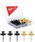 BoxedHome 50 Pcs Doppel-Kopf Bild Reißnägel, dekorative Push-Pin, hängende Wand Tacks, Aufhänger Nägel für Haus Klassenzimmer Büro Studie Zimmer Trockenbau (schwarz＆Gold)