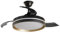 ABRILA- Ventilador DC Mandarin Negro/Oro| Luz Regulable 3000-6000K | 72W | Aspas Desplegables | Mando a Distancia + Temporizador