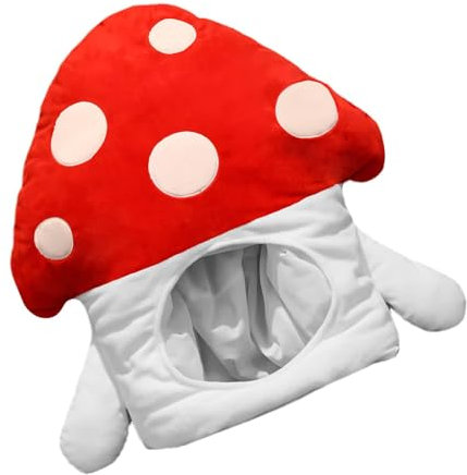 Pilz Kostüm, Toad Hut, Pilzkostümhut, Lustige Plüschhut-Kostüm-Kopfbedeckung, 45 Cm Weicher, Warmer Kostüm-Abschlussball-Kopfschmuck, Lustiger Plüsch-Rotpilz-Kostüm-Kopfbedeckung Für Cosplay-Partys