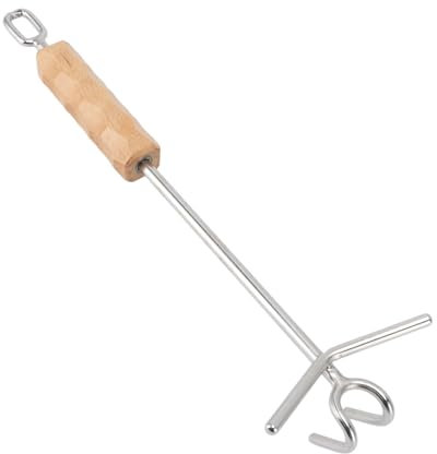 Brrnoo Dutch Oven Lid Lifter, Dutch Oven Tripod Dutch Oven Accessories 36cm Stainless Steel Double Hook Driver Camp Cast Iron Pot for Lifting and Carrying Dutch Oven Lid