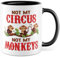 Meme Tasse mit Spruch – Geschenk Not My Circus Not My Monkeys – Kaffeetasse 330ml aus Keramik – Büro, Arbeit, Stress, Chef, Geschenkidee – Kaffee-Becher