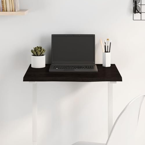 Xichuzi Tischplatte Dunkelgrau 60x40x2 cm Massivholz Eiche Behandelt, Arbeitsplatte, Holzplatte, Schreibtischplatte, Waschtischplatte, Küchenarbeitsplatte - 3156407