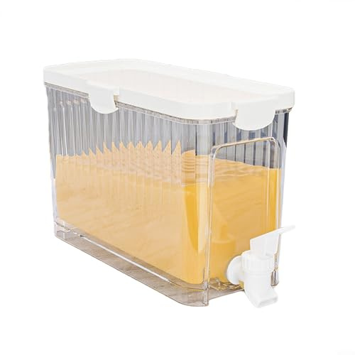 Yuanpgky Dispensador de agua fría con grifo para refrigerador, jarra de polipropileno de 1,5 L con filtro extraíble y tapa, para bebidas frías, agua con infusión de frutas, picnic