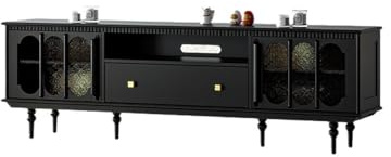 ksjdieunf Armoire 200cm Armoire de Rangement Bois Massif Vintage, Pôle Divertissement Domestique Noir, Meuble pour Hôtels & Entreprises Meuble TV Moderne