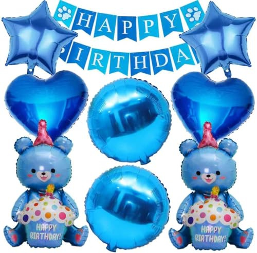 VOVhpbidy 9 Stitc Globos de Cumpleaños para Niños, Stitc Decoración de Cumpleaños, Globos Decorativos para Fiestas de Cumpleaños Infantiles, Juego de Globos para Niños