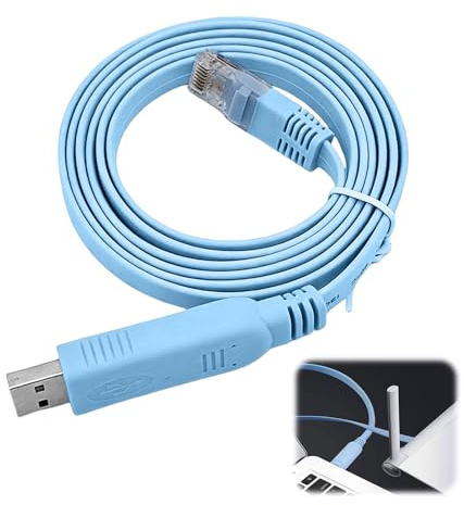 Ethernet to USB Cable,1.8 M Console Cable USB to RJ45 Console Cable,Console Connection for Cisco,Routers,HP Networking Equipment,Switches Ethernet Cable with Shielded for Windows,Linux,Mac