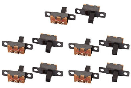 sourcingmap 10pcs 2 posizione 3P SPDT con montaggio a pannello Micro interruttore a slitta chiusura interruttore a ginocchiera