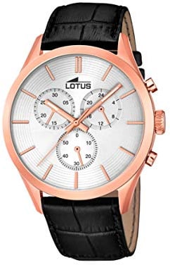 Lotus Armbanduhr 18121/3 Herren Chronograph Leder Schwarz, 43mm