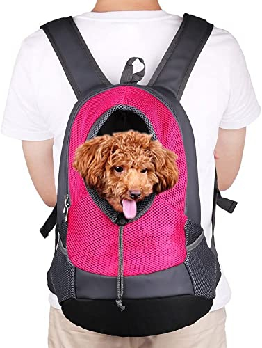 NHSUNRAY Pet Carrier Zaino per Piccolo Cane Gatto Puppy (8lbs Less) On-the-Go Viaggio Pet Anteriore Posteriore Borsa Soft Traspirante Mesh Pup Pack 42 * 38 * 20cm (Rossa)