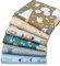 6 Stück Fat Quarters Quilting Stoff Bundles, 46x56 cm Top Bär und Fisch bedruckter Baumwollstoff zum Quilten Nähen Patchwork, 18 x 22