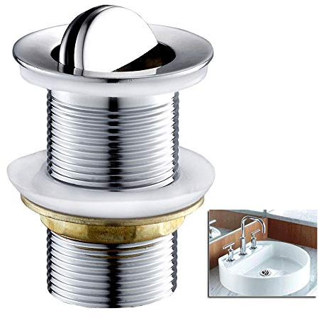 Flip Top Unslotted Basin Sink Waste Swivel Top Plug Chrome Heavy Duty 1 1/4 Work with an Internal Overflow