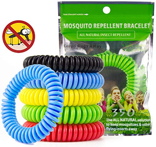 JAMSWALL Mosquito Repellent Bracelet 10 Pack Bug Repeller Wristbands Mosquito Killer Mosquitoe Wristbands, DEET Free Natural Citronella Oil Waterproof For Kids & Adults