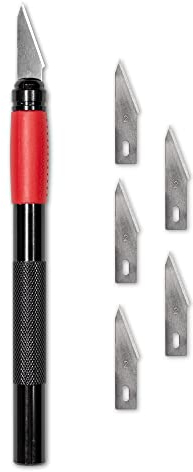 Angelus Detail Knife Precision Blade for Cutting Paper, Tape, Vinyl, Shoes, 5 Blades