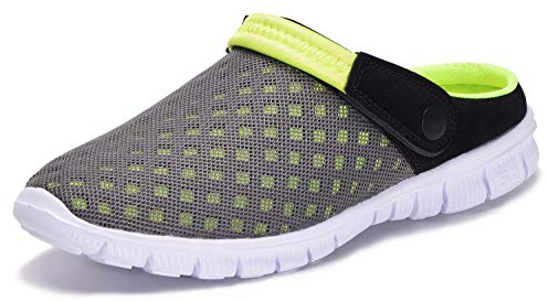 Femmes Hommes Sabots Mules Respirant Chaussures de Jardin Perforés-Sabot de Plage Sport Pantoufles Piscine Sandales D'Été Chaussures,Vert ,41 EU