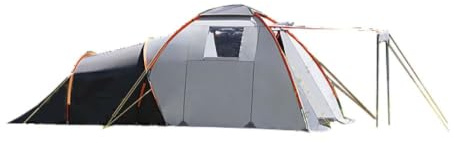 DWT Campingzelt Nova für 4 Personen, 265x480x195 cm, wasserdichtes Familienzelt mit Stehhöhe, UV-beständiges Polyester 75D