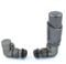 Delta Corner TRV Metallic Grey Thermostatic Radiator Valve and lockshield Set