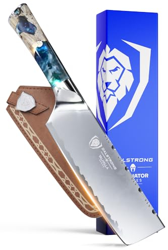 DALSTRONG Nakiri Vegetable Knife - 18 cm - Valhalla Series - 9cr18mov Steel - Resin & Wood Handle - w/Sheath