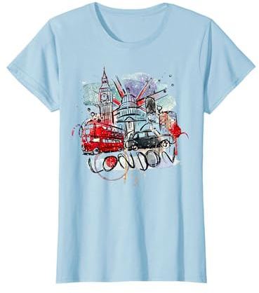 Cool London UK Novelty Graphic Tee Shirt, Londra Inghilterra Maglietta