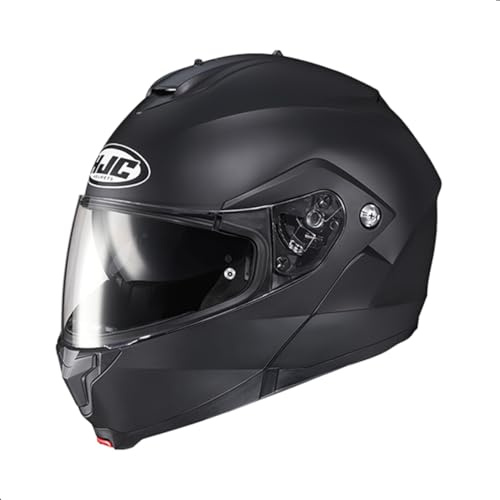 HJC C91 Solid Modular Motorcycle Helmet with HJ-17 Pinlock Shield, DOT Approved (Semi Flat Black, Medium)