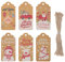 Koogel Weihnachten Geschenkanhänger, 120 Stück Kraftpapier Etiketten mit 1 Rolle Schnur für Weihnachten Dekoration Geschenkverpackung 4 x 8 cm