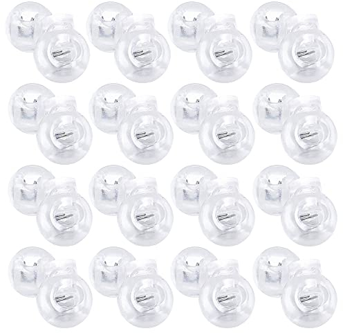 Sctmda 50 Pezzi Fermacorda Serrature per Cavi in Plastica Trasparenti Fermacorda a Molla Round Singolo Foro Fermacorda Chiusura Cavo End Spring Toggle per Cordoncino Zaino