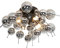 Qazqa - Design Deckenleuchte I Deckenlampe I Lampe I Leuchte schwarz mit Rauchglas 50 cm 4-flammig - Explode I Wohnzimmer I Schlafzimmer - Rund - LED geeignet G9