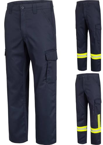 Safetytex Feuerwehrhose HuPF Teil 2 EN ISO 11612 Größe 44-70 | mit oder ohne Reflexstreifen, schwarzblau, öl- & wasserabweisend, 100 % Baumwolle FR, zertifiziert