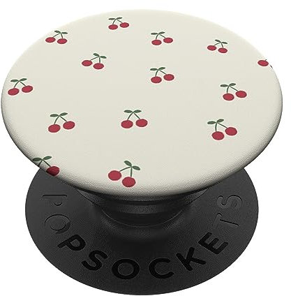 Minimalistische Kirsche Ästhetik Pastellfarbe beige PopSockets Klebender PopGrip