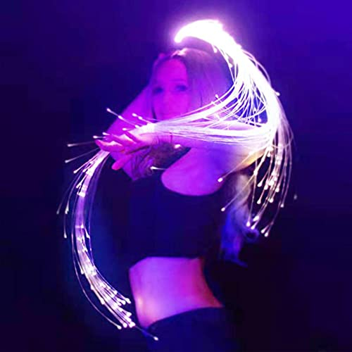 Frusta in fibra ottica a LED, frusta pixel ricaricabile da 6 piedi 10 colori e 10 modalità luminose, frusta da ballo ricaricabile tramite USB, per feste di Natale, concerti rave, spettacoli di luci