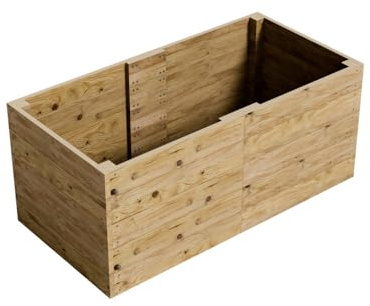 Conka Garden - Wooden Raised Bed Kit - Large Garden Planters for Vegetables, Herbs, Flowers – Start Growing Plants Earlier & Better - Durable & Resistant FSC Treated Timber 90cm L x 180cm W x 76cm H