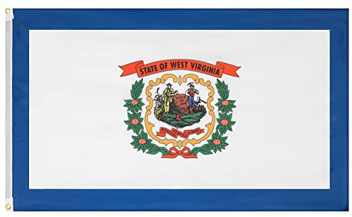MUWO Flagge America Edition 90 x 150 cm, doppelseitige Gartenflagge, wetterfeste Fanflagge, Fußballflagge Polyester der 50 Vereinigten Staaten, USA-Bundesstaaten mit Ösen (West Virginia)
