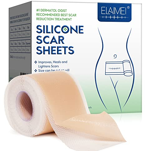 Pansement De Cicatrices En Silicone, Feuilles Cicatrices En Silicone, Feuilles De Cicatrices Pour Cicatrices Chirurgicales, CéSarienne, Chirurgie, BrûLures, ChéRoïDe, Acné (3.3 m (Lot de 1))